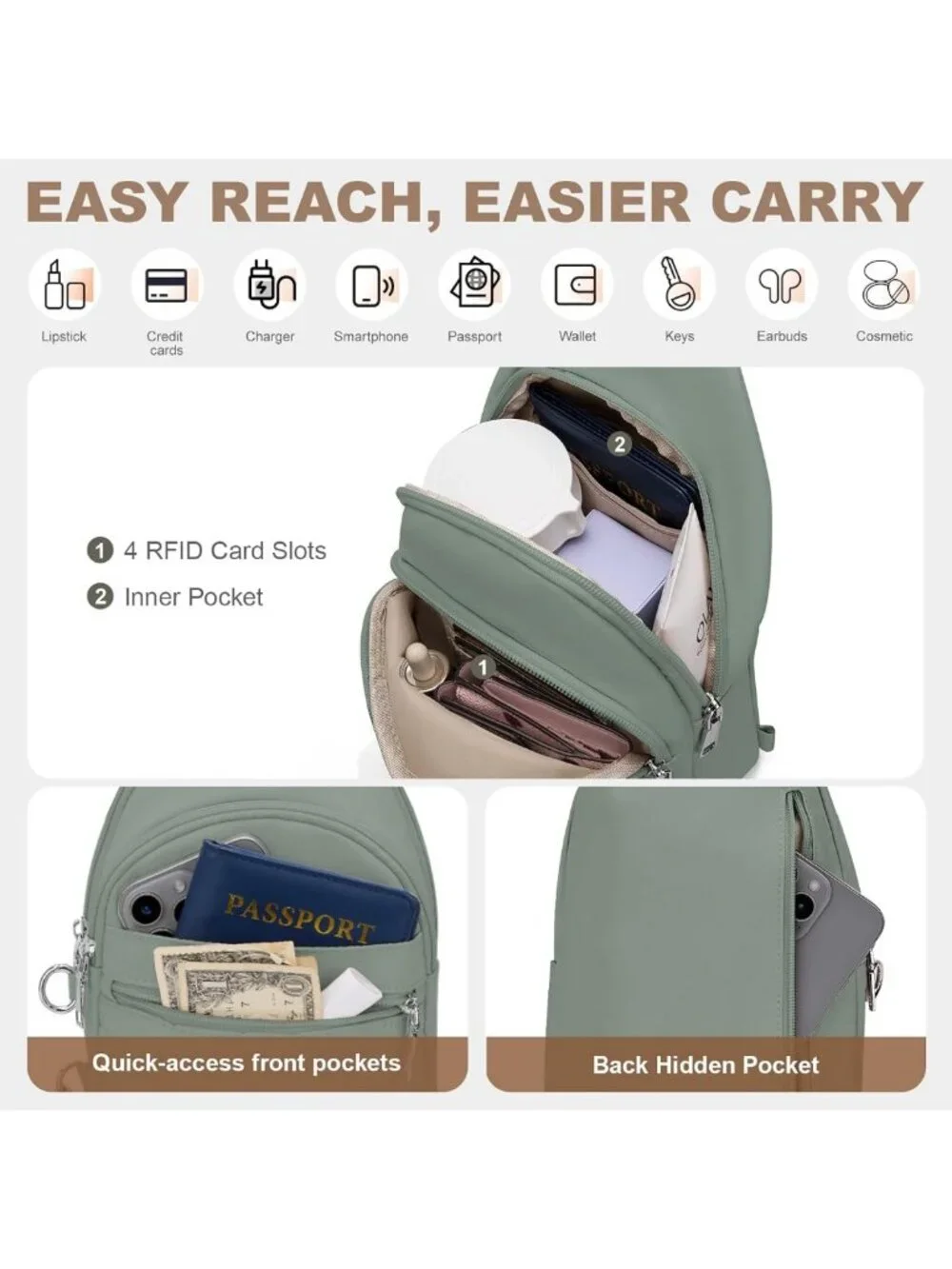 Stylish Anti-Theft RFID Sling Bag for Women - Perfect Crossbody Travel Purse